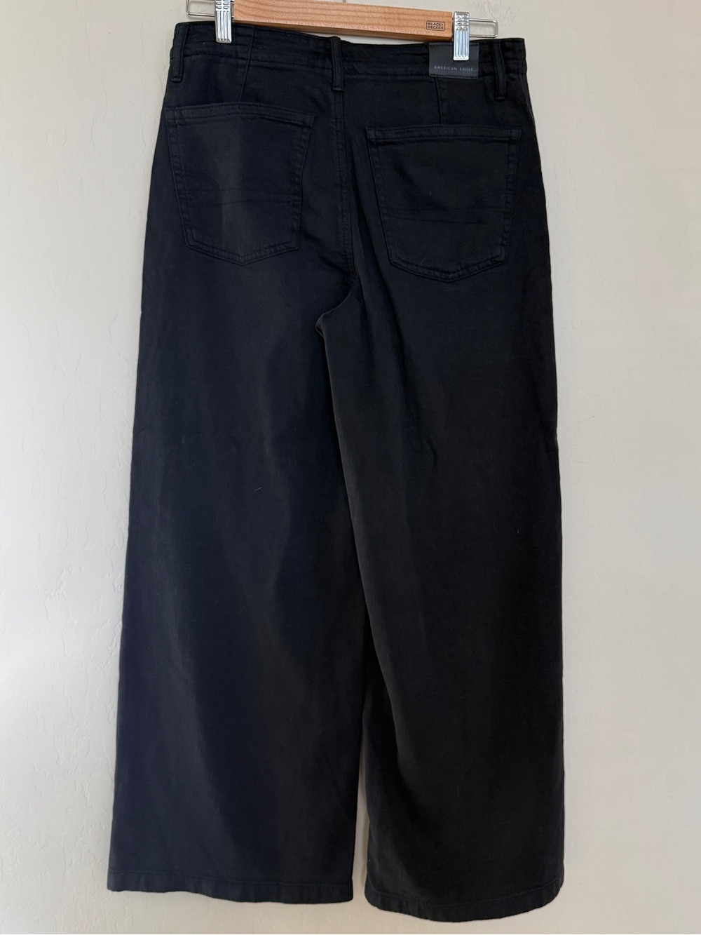 American Eagle Outfitters Black Relaxed Ultra Wide-Leg Jeans 2 Regular